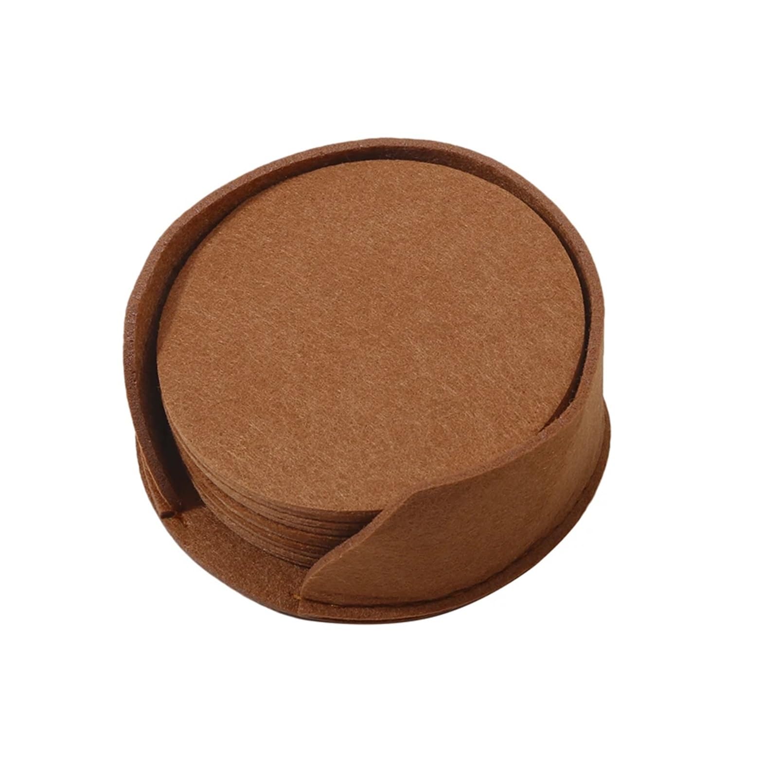 Coasters 10pcs Round Felt Coaster Dining Table Protector Pad Heat Resistant Cup Mat Coffee Tea Hot Drink Mug Placemat Kitchen Accessories(10pcs Brown)