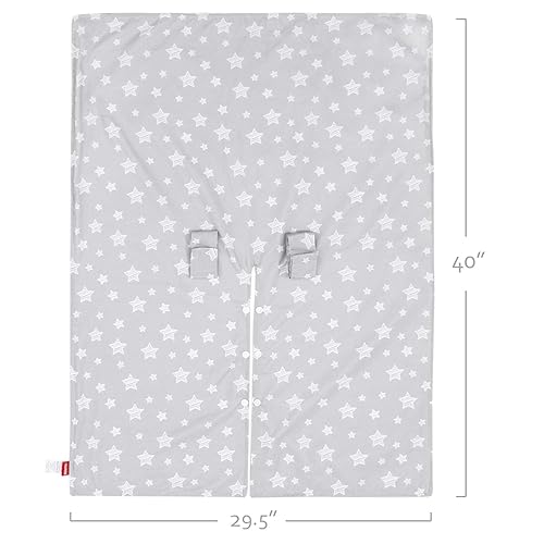 Miniatura 6 de Toldo de asiento de automóvil para bebé, cubierta de asiento de automóvil Minky con apertura para bebés, estampado de estrellas, toldo gris para