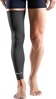 Copper-Infused Leg Compression Sleeve Ultra Breathable Full Leg Compression Sleeve for Pain Relief,Arthritis, Muscle Recovery, Swelling, Inflammation, Leg Sleeve for Thigh, Calf, Knee, Men & Women (Black, Large)