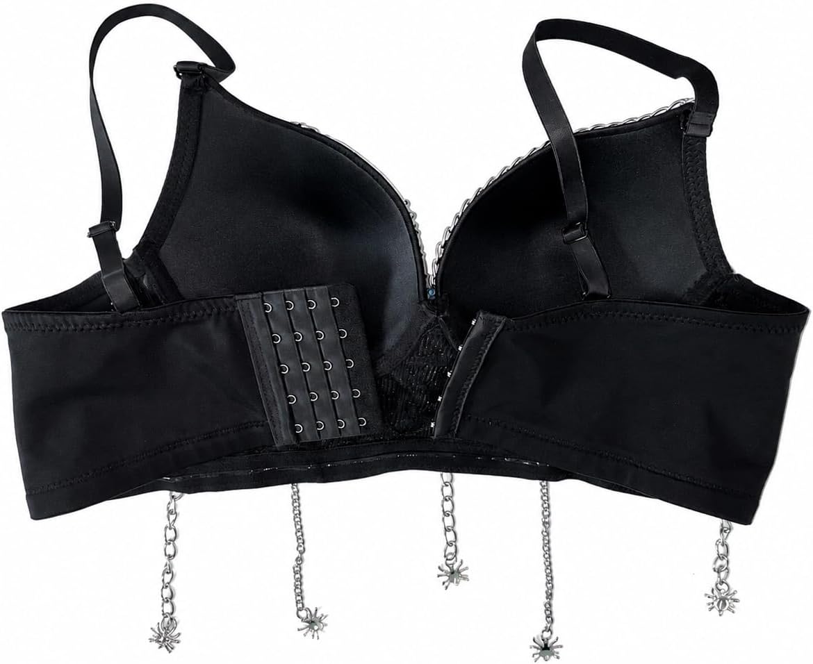 Women's Gothic Halloween Spider Web Rhinestone Bustier Corset Tops