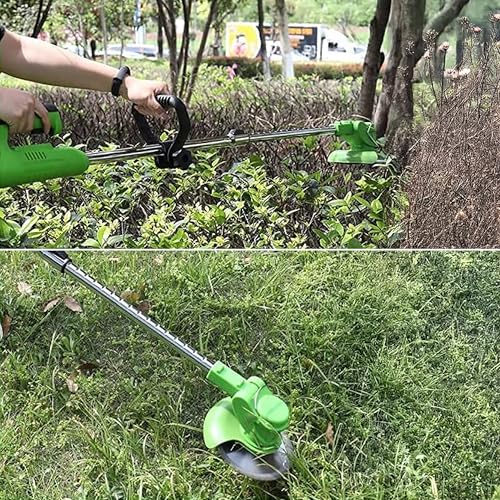 Decespugliatore A Batteria Per Prato Da 12 V Con 2 Batterie - Decespugliatore Da Giardino Senza Fili Regolabile In Altezza, Coltelli In Acciaio E Plastica, Leggero Per Prati E Sconto - 7