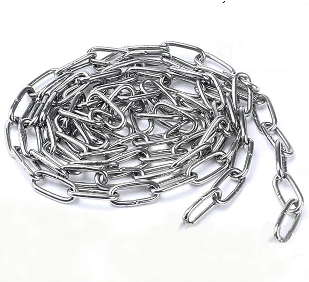 KAIISSA 304 Stainless Steel Chain Strong Bright Heavy Duty Steel Welded