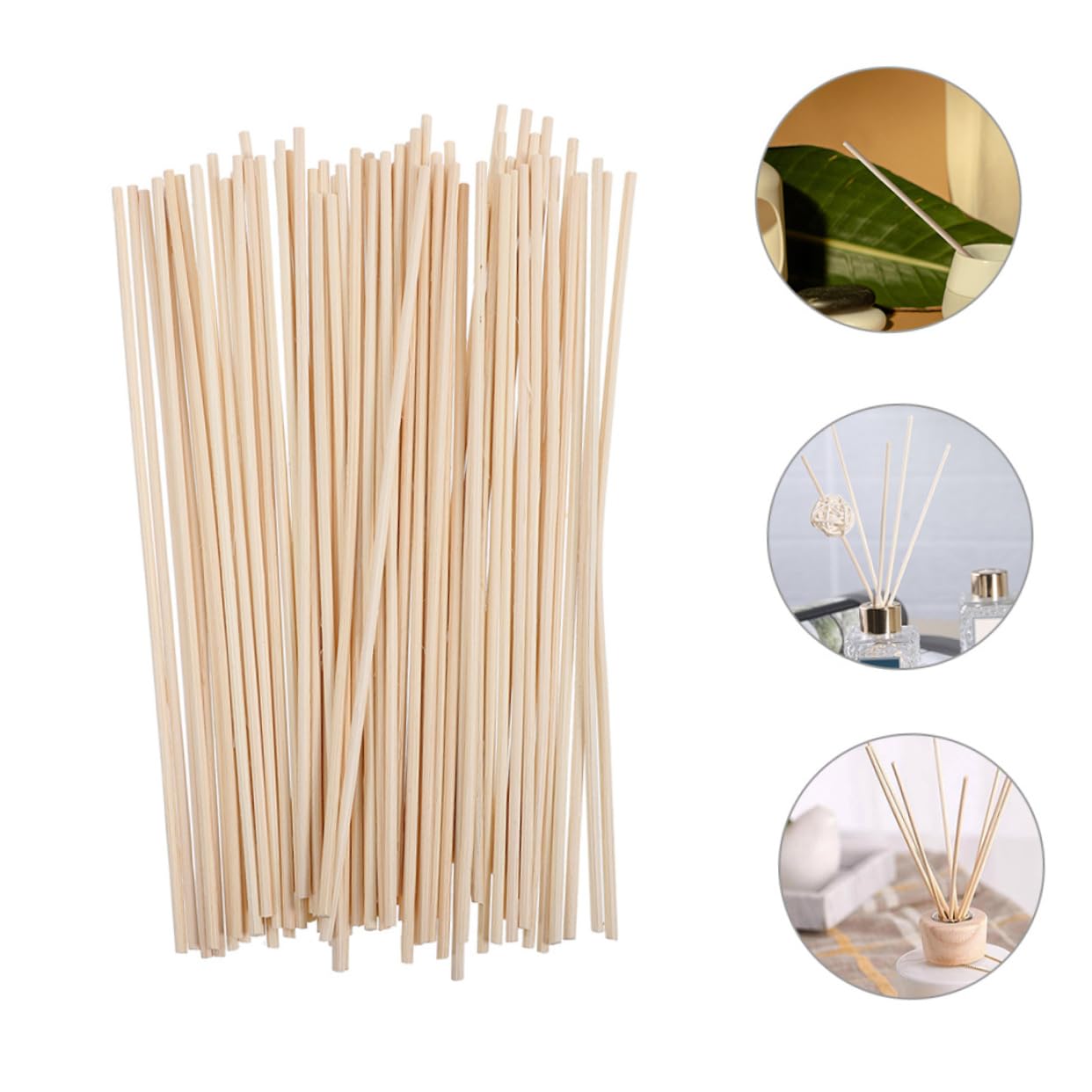 STOBAZA 200pcs Natural Rattan Diffuser Sticks for Fragrance Diffuser for Home Office Spa Meditation and Events