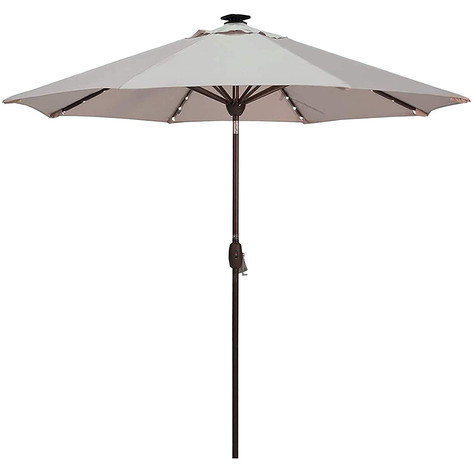 Amazon Com Solar Powered 9 Ft Patio Umbrella With 64 Led Lights Market Outdoor Umbrella With Tilt Crank Umbrella Cover For Garden Lawn Deck Backyard Pool Beige Garden Outdoor