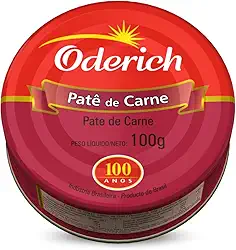 Patê De Carne Oderich 100G, Patê Cremoso De Carne Bovina, Vermelho, Selecionado E Saboroso, Pronto Para Uso Em Torradas E Pães, Fonte De Proteínas E Sabor Delicioso, Tradição Em Qualidade Desde 1908