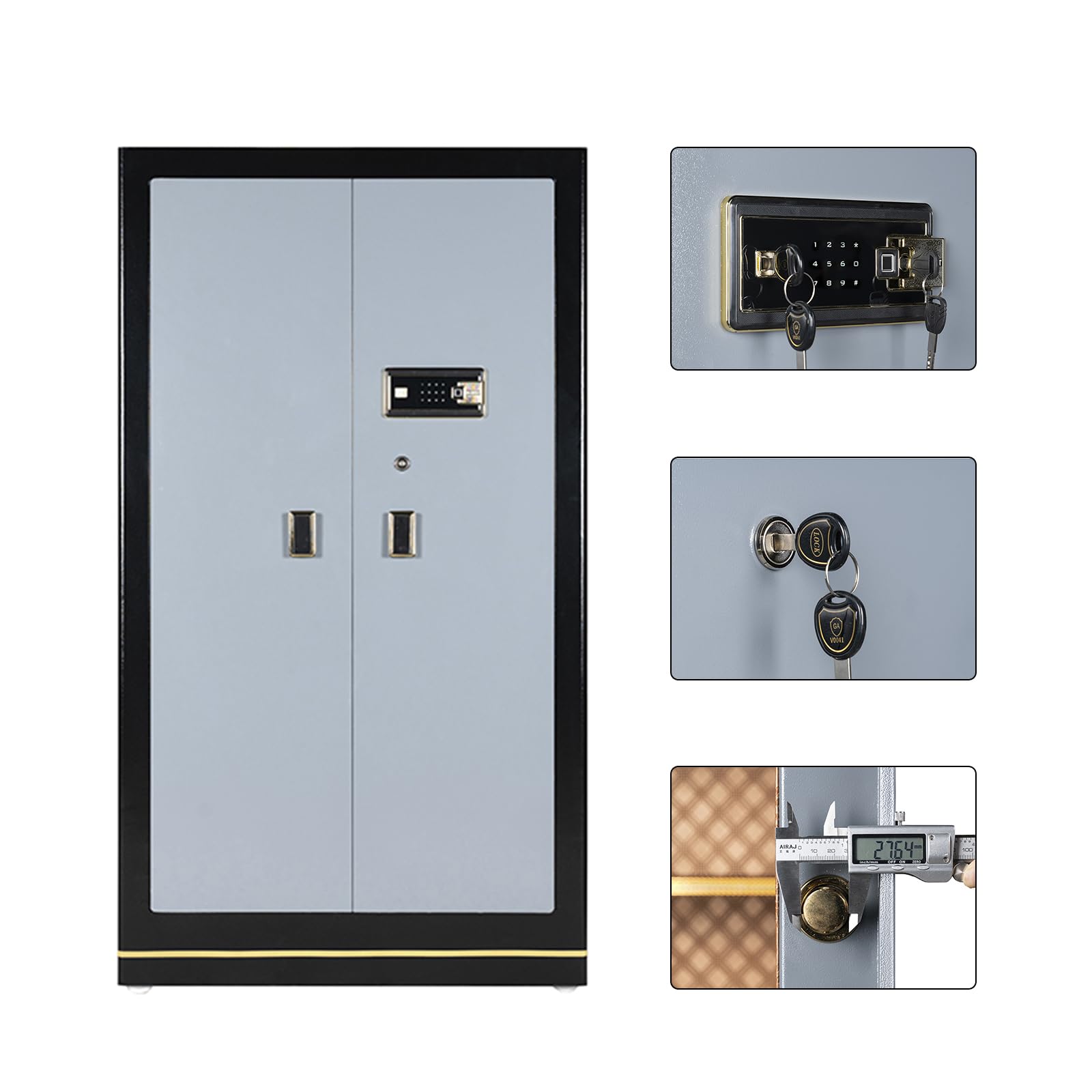 Extra Large Safe - MLJ 38.9 Cu Ft Heavy Duty Safety Box with Fingerprint & Digital Keypad Lock, Heavy Duty Large Home Safe wth 4 Removable Shelves,Perfect for Home, Office, Garage, Business Use