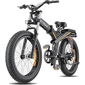 Electric Bikes for Adults, X24 Folding Electric Bike for Adults – Battery 48V29.2AH Long Range 150 km, 24 Inch × 4.0 Fat Tire All Terrain E-Bike, Shimano 8 Gear, Triple Suspension
