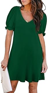 Women's Casual Dresses Short Sleeve V-Neck Dress with Pockets - Buy now