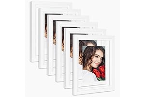 LBECUA 8x10 White Floating Picture Frames Set of 6