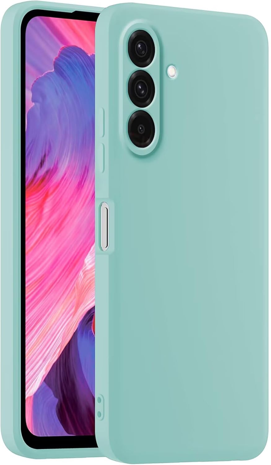 HULLIN Kolorowe silikonowe etui na telefon, odpowiednie dla Samsung Galaxy A27 5G (6,7 cala) - jasny cyjan