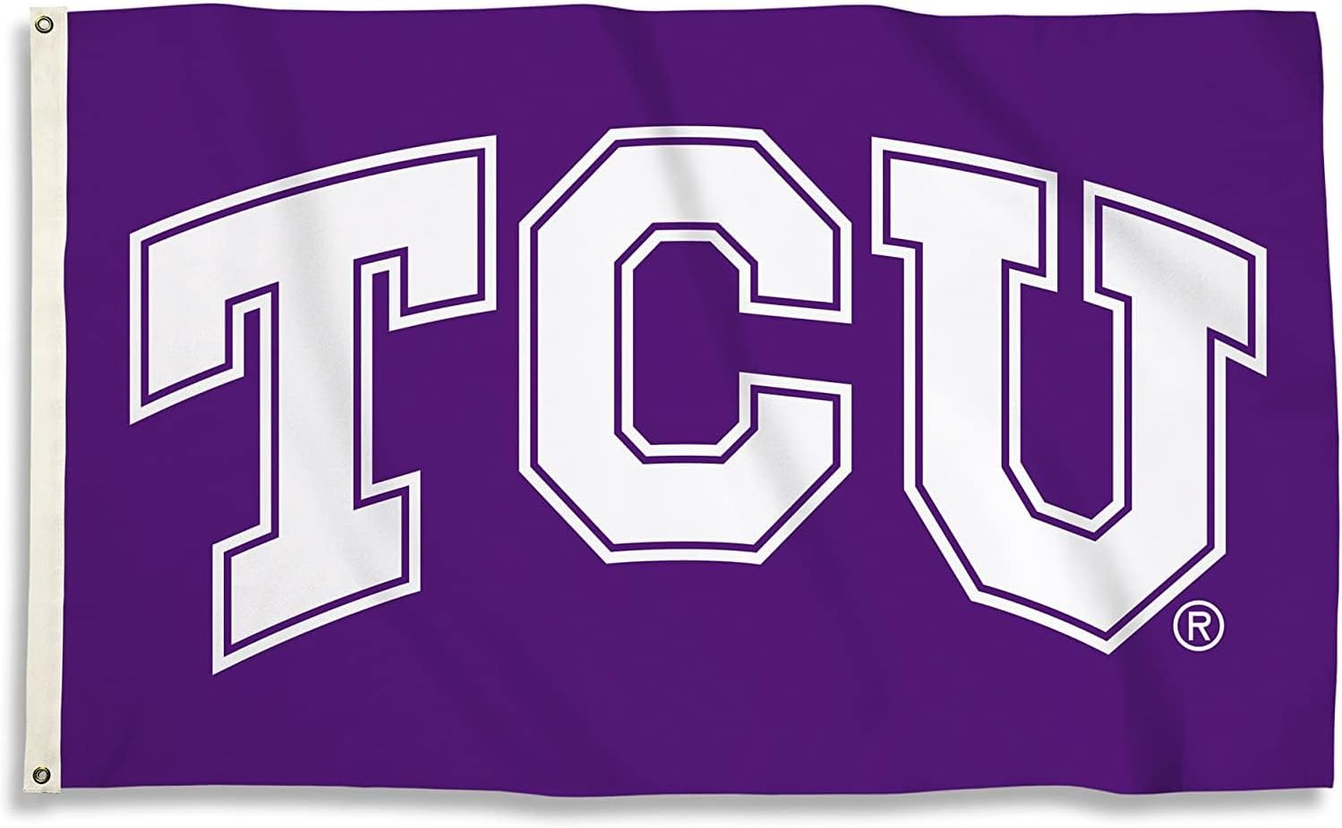 BSI PRODUCTS, INC. - TCU Horned Frogs 3’x5’ Flag with Heavy-Duty Brass Grommets - TCU Football, Basketball and Baseball Pride - High Durability for Indoor and Outdoor Use - Great Fan Gift