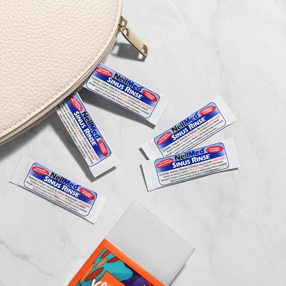 NeilMed Sinus Rinse 100 Premixed Packets ? All Natural Nasal Irrigation for Sinus Relief, Moisturization, and Daily Hygiene ? Drug-Free, Preservative-Free