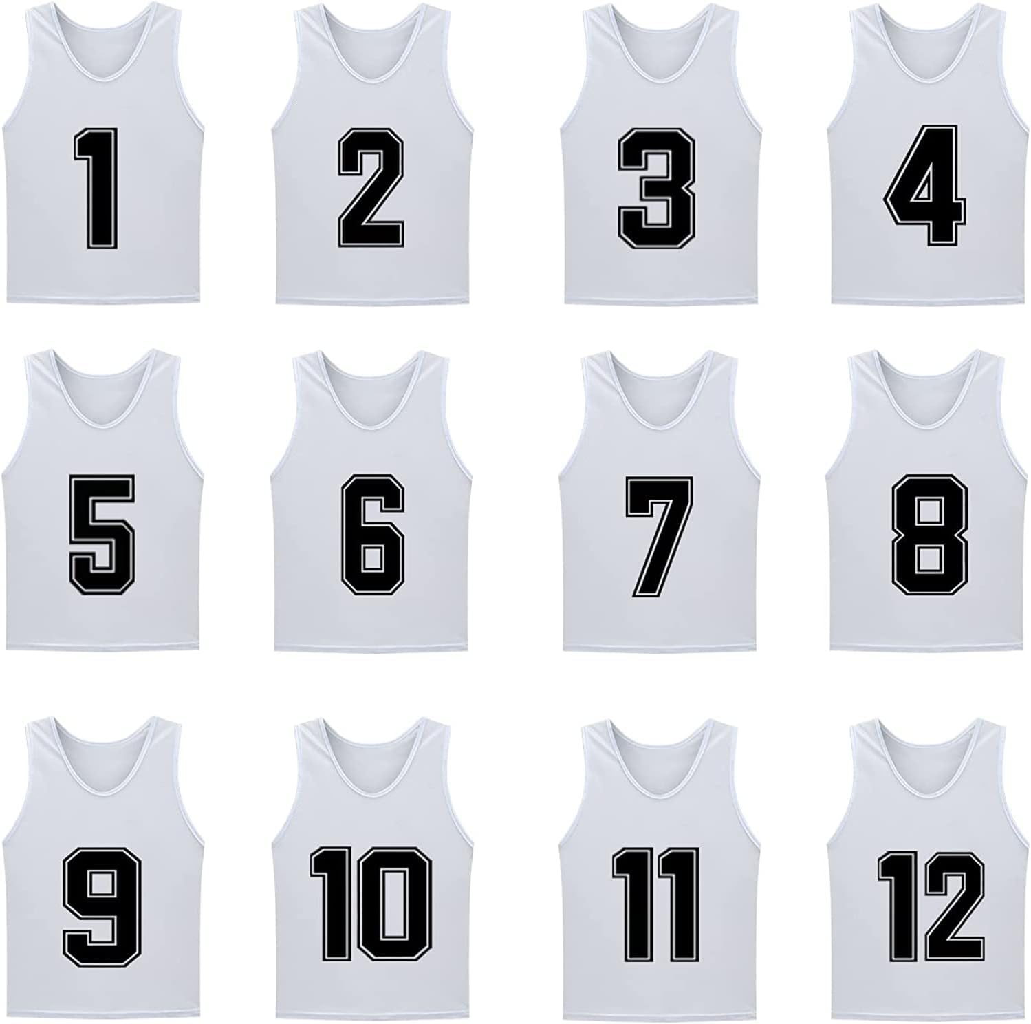 12 Pack Sports scrimmage training, Team Practice Jersey Sports Vests for Teens Adult