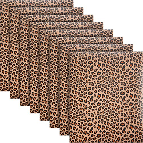 6 Sheets Halloween Leopard Patterned Heat Transfer Vinyl Animal Print Heat Transfer Vinyl, 12 Inch x 10 Inch Iron on HTV for DIY Clothing T-Shirts Hats Decoration