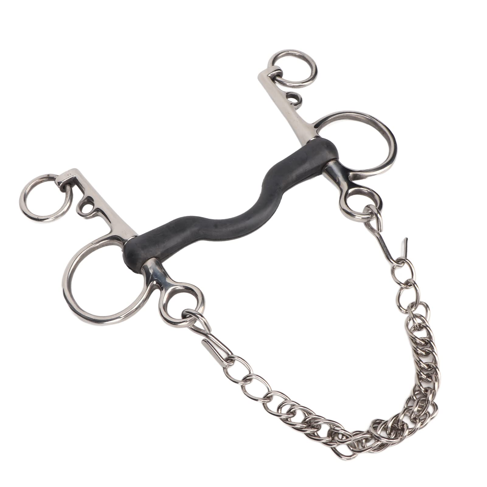 Pongnas Filete de Boca de Caballo, Filete de Caballo de Acero Inoxidable Pulido a Mano, Resistente y de Fácil Control, Seguro para Accesorios para Caballos (135MM)