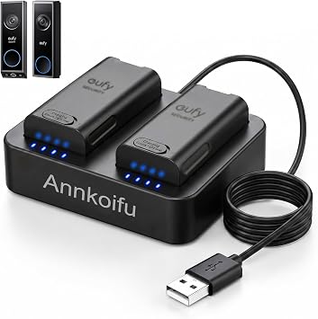 Battery Charger for Eufy Video Doorbell E340/C31, Dual Battery Charger Station for Eufy Doorbell Rechargeable Battery Batteries NOT Included