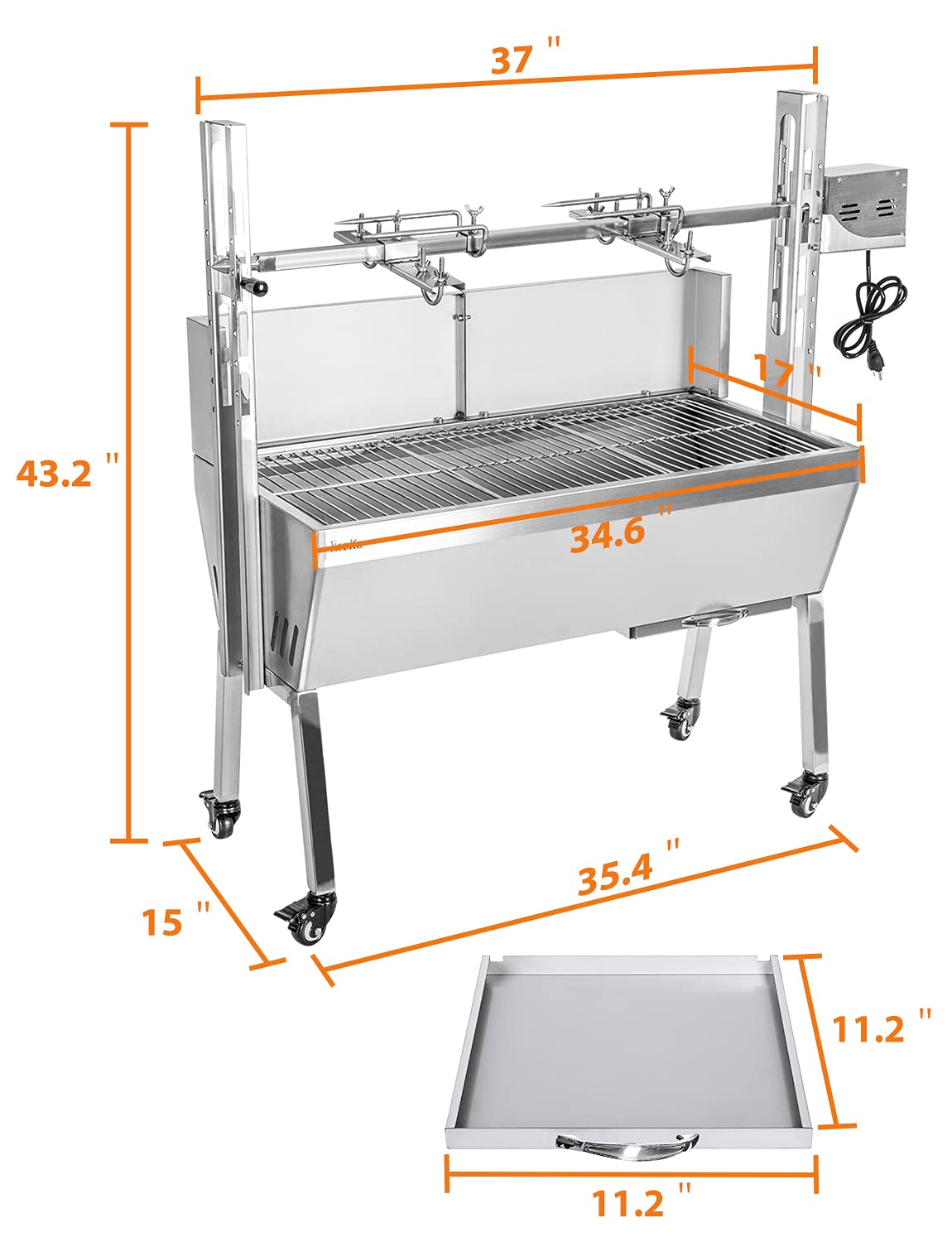 Rotisserie Grill Roaster Electric Lamb Roasting Grill Charcoal Spit