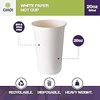 Vista 75 de CIAO! - Vaso para café con tapa de sorbo de cúpula negra, 10-24 onzas (90mm), 1000