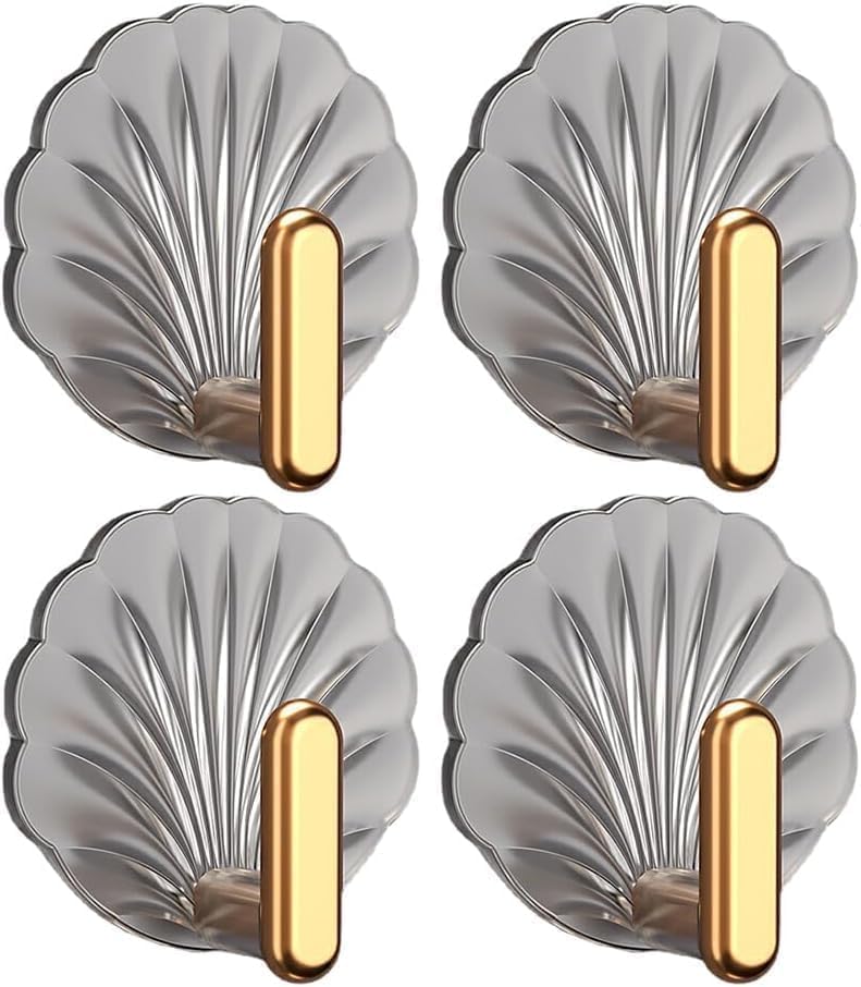 Image of 3 PCS Golden Flower Self Adhesive Wall Hooks Heavy Duty Stick On Decorative Hangers for Clothes Keys Bags Towels & Photo Frames Strong No Drill Wall Hook for Home Kitchen & Bathroom