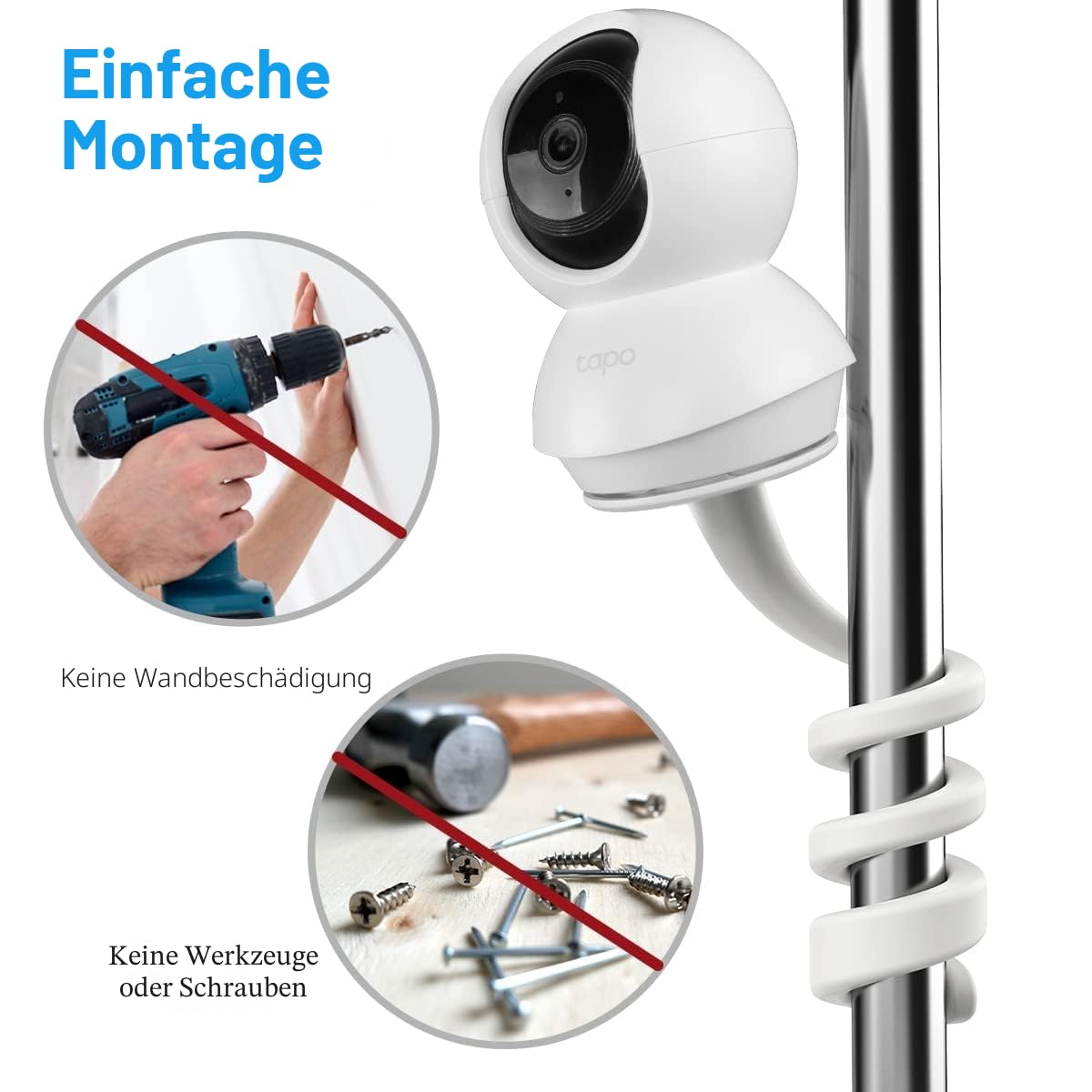 Baby-Monitor-Halterung kompatibel mit TP-Link Tapo Pan/Tilt C200/C210/C211/C212/C220/C225 Kamera Halterung für Flexible Sicherheitskamera