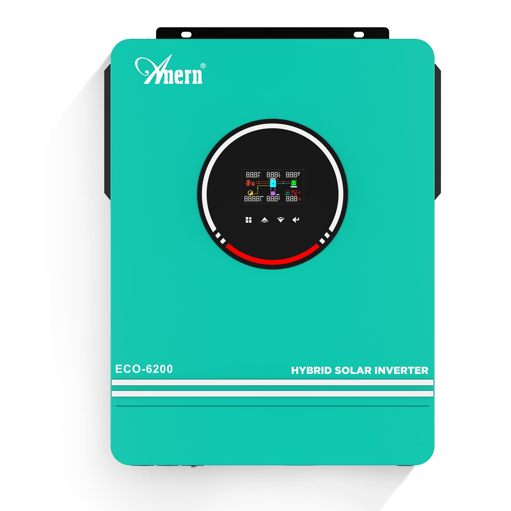6200W Hybrid Solar Inverter 48V DC to 220-230VAC, Pure Sine Wave Solar Inverter with 120A MPPT Solar Charge Controller, Fit for 48V Lithium Lead-Acid Gel Battery Off-Grid System