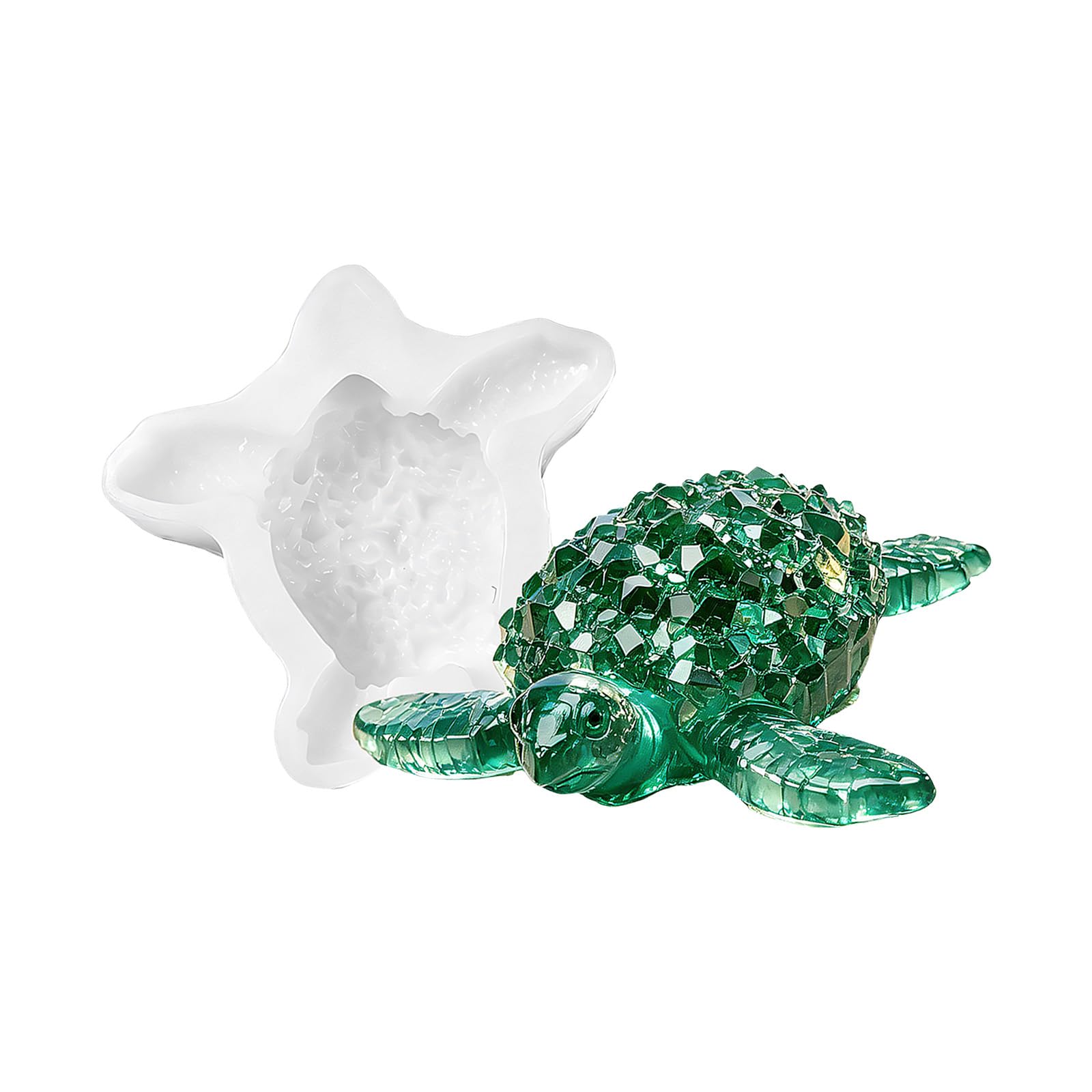 SHINLHUA Turtle Ornament Mold Silicone Casting Tool with Textured Shell Detail for Resin Wax Personal Creations Repeat Making Rinse Cleanup Turtle Resin Mold Sea Casting Form Silicone Wax Decor Epoxy