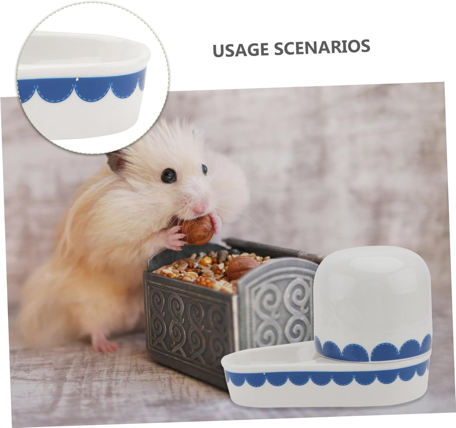 Toddmomy Rabbit Water Feeder Ceramic Pet Water Bowl Leakproof Easy to Clean Safe for Small Animals