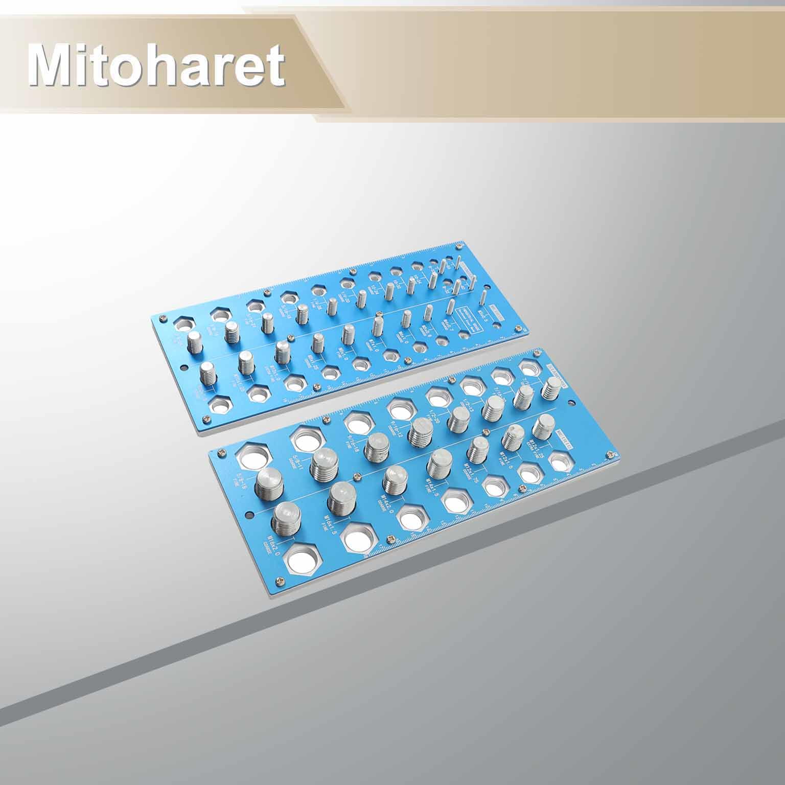 mitoharet Blue 21 Inch and 17 Metric Nut and Bolt Thread Checker Bolt Nut Identifier Gauge