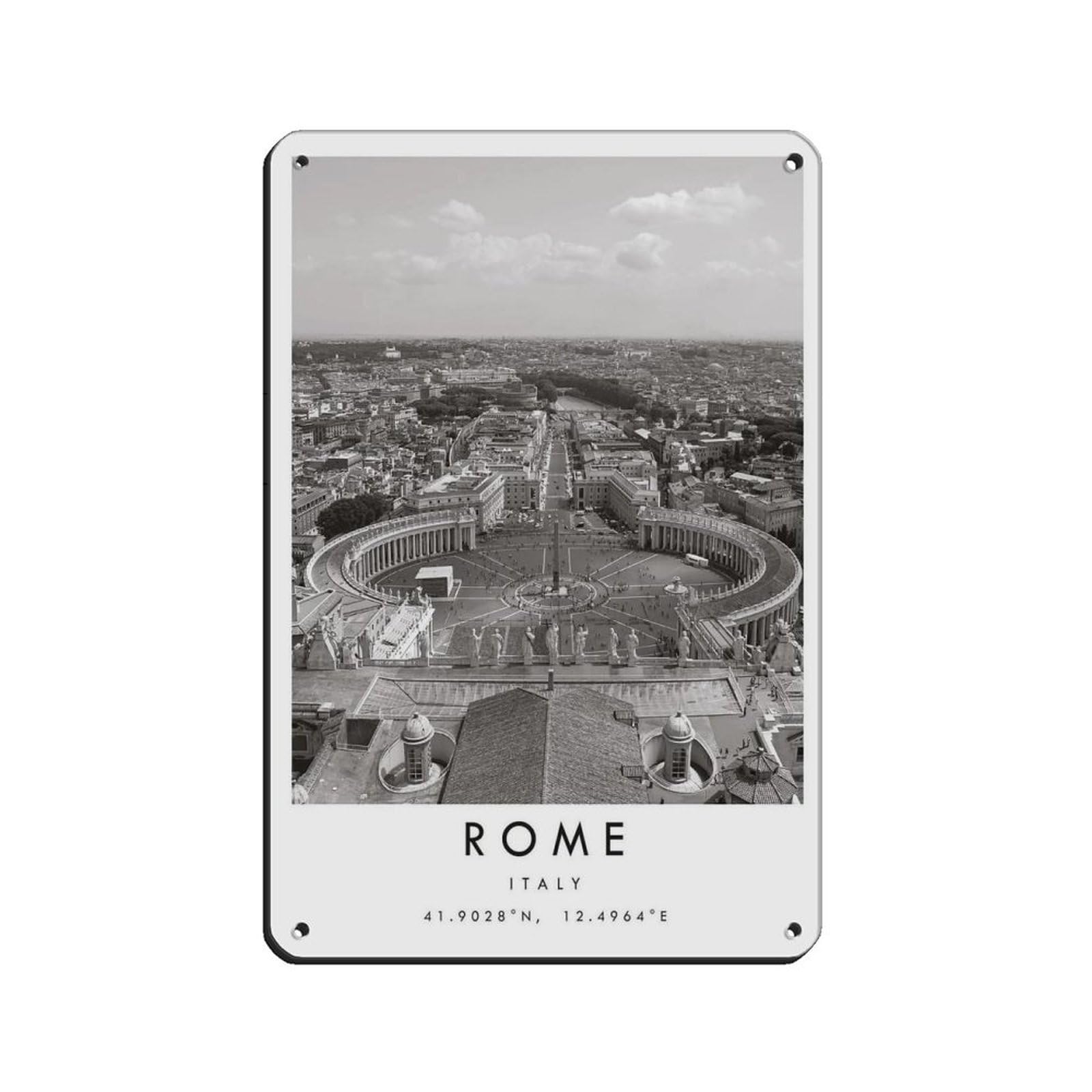 Rome Travel, Italy Poster（2） Tin Sign Vintage Metal Pub Club Cafe Bar Home Wall Art Decoration Poster Retro 8x12inch(20x30cm)