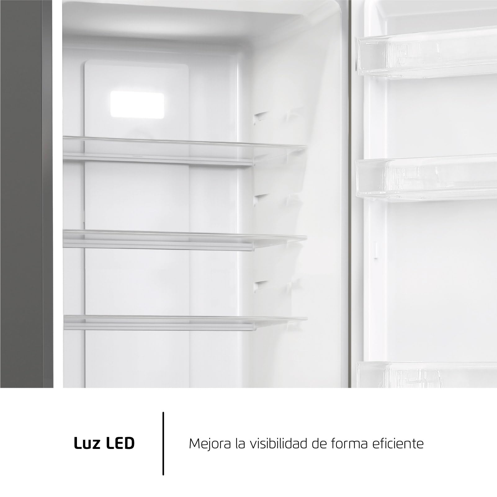 Corberó - Frigorífico Combi | CCH326DX | 293 L | 186 cm | No Frost | Motor Inverter | Display en Puerta y Función Súper Enfriamiento | Silencioso 39db | Inox