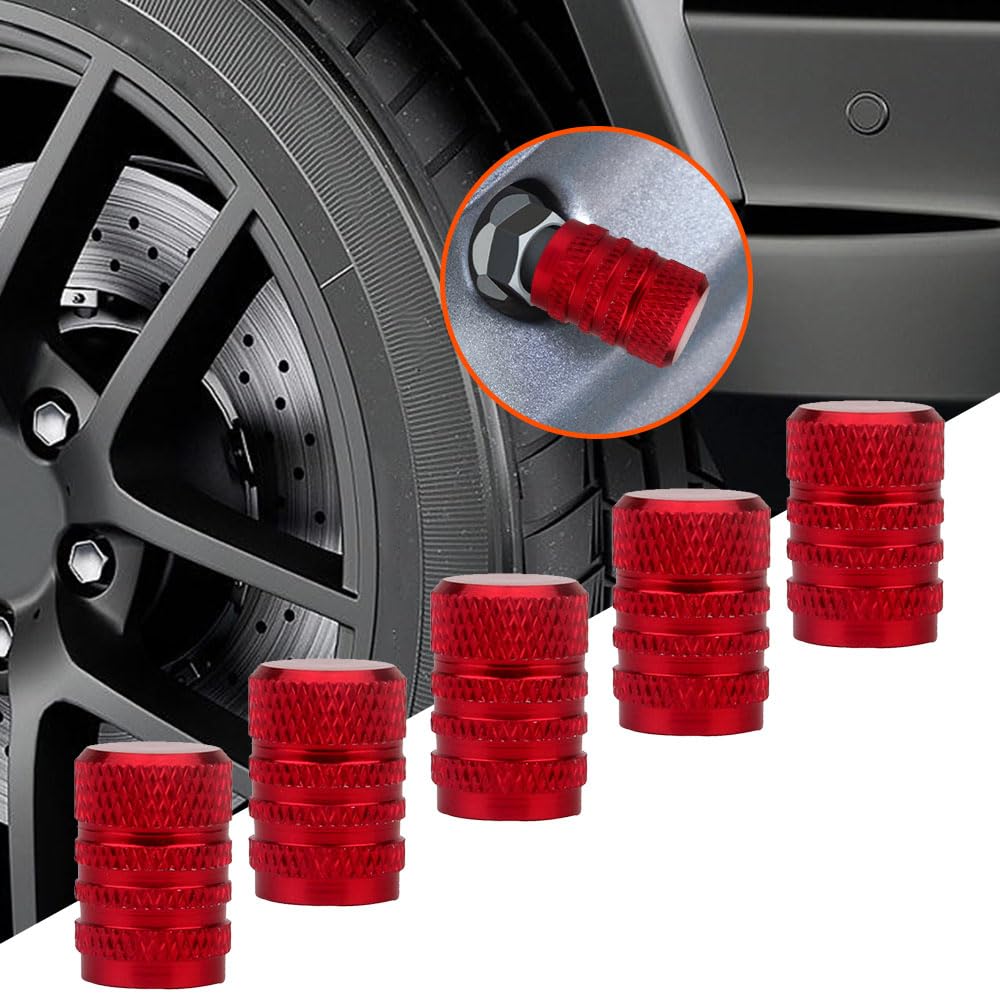 SENZEAL 5Pcs Tyre Valve Caps Bullet Style Universal Car Dust Cap Aluminum Tire Valve Stem Caps For Bikes Cars Motorcycles Trucks SUVs Green