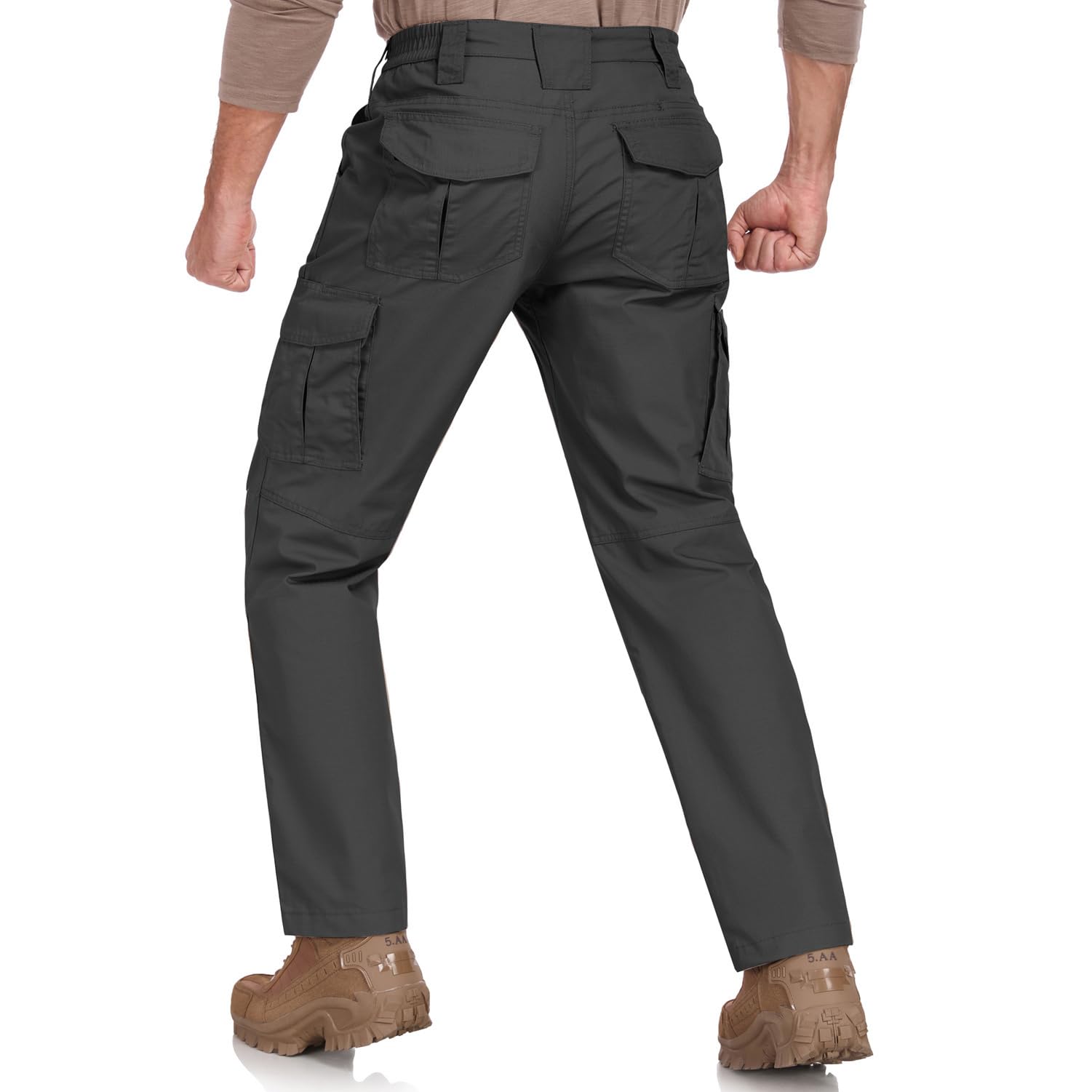 GAXIDES Men's Tactical Pants, Waterproof Rip-Resistant Cargo Pants with 9 Pockets for Hiking, Work, Camping,and Fishing.