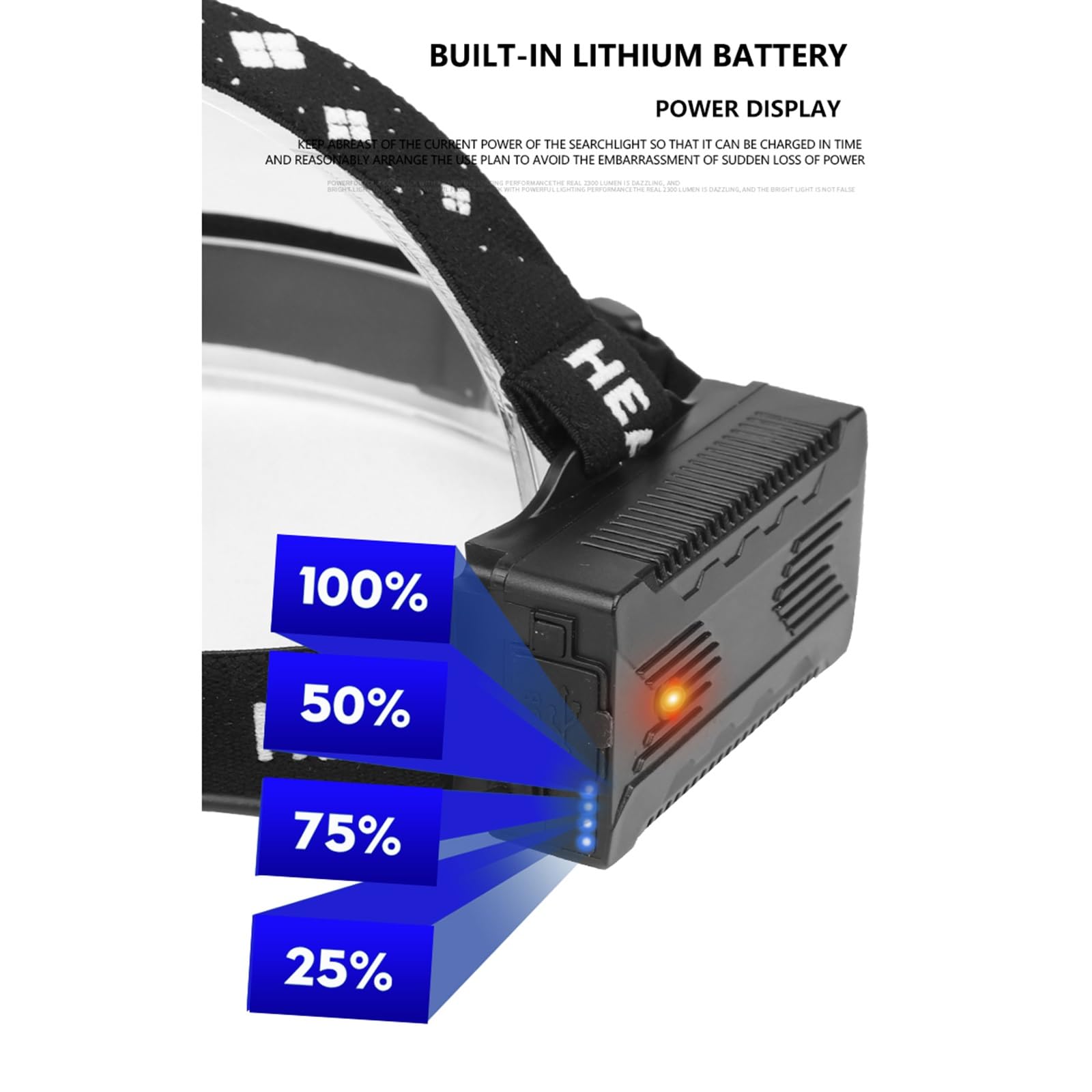 Lampes frontales Lampe frontale rechargeable ultra lumineuse pour adultes – Lampe frontale LED étanche avec 5 modes et interrupteur à capteur – Parfaite pour le camping, la randonnée et l'utilisation