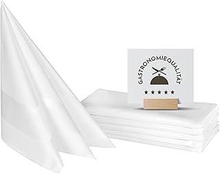 ZOLLNER 6er Set Mundservietten, Vollzwirn-Damast, 100% Baumwolle, 50x50 cm, weiß