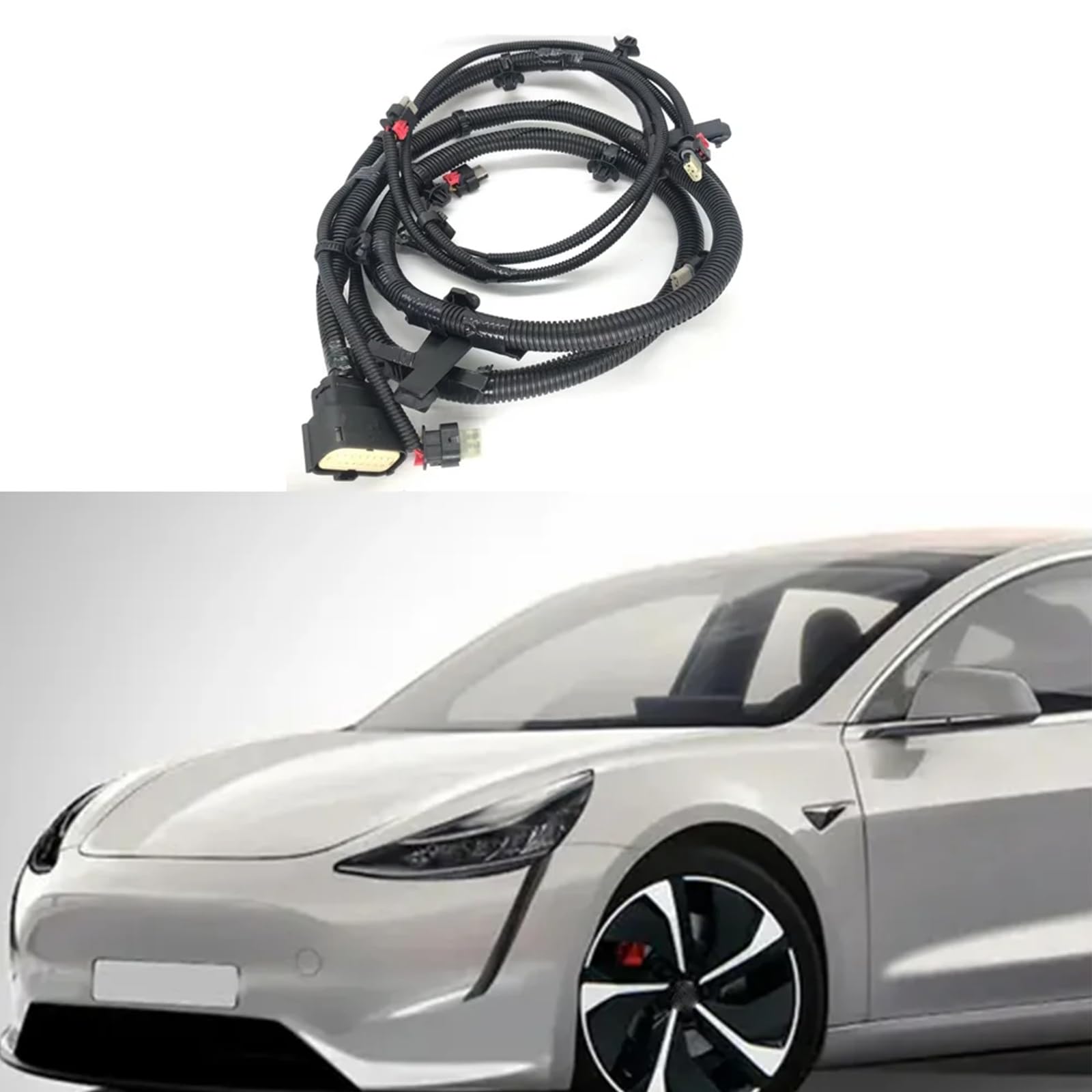 Sensor de asistencia de estacionamiento de velocidad de parachoques delantero, arnés de cableado oculto, cable PDC adecuado para modelo 3 2021-2023 206795801B, sensores de estacionamiento de garaje