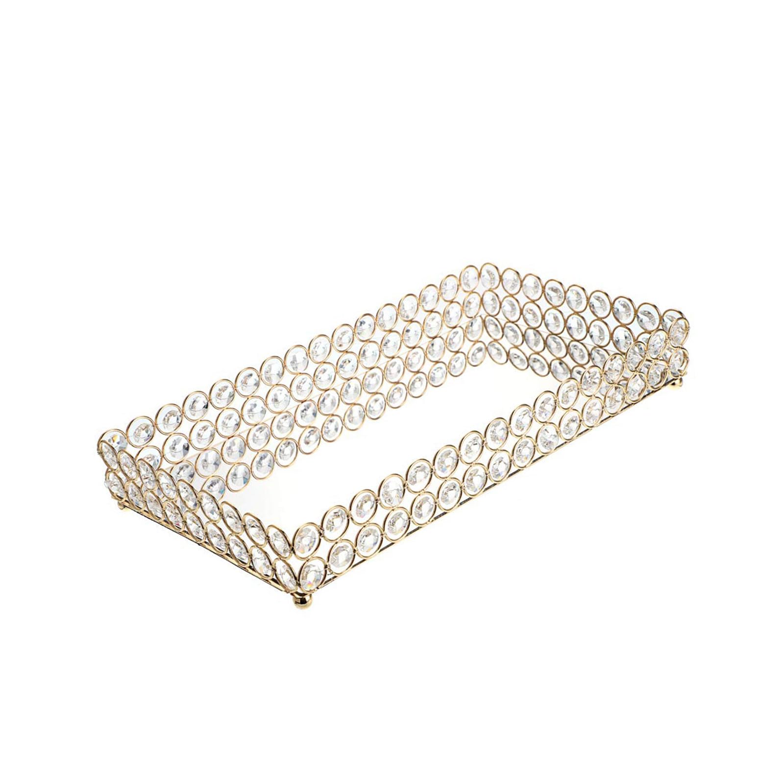 Hsioluted Iron Cosmetic Holder with Ventilation Holes Bathroom Countertop Organiser for Lipsticks Brushes and Skincare Essential Crystal Cosmetic Jewelry Tray