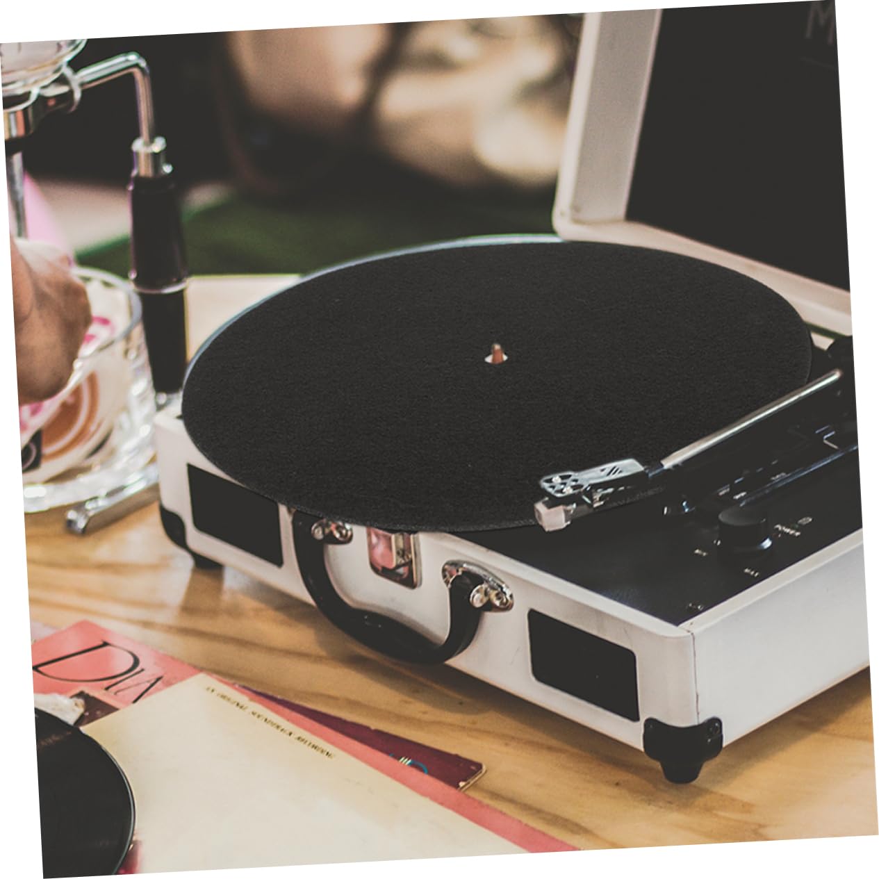 Toddmomy 2Pcs Felt Turntable Mat Static Vinyl Player Pad for Record Players Shock Absorbing Cushion to Reduce Vibration Protect Vinyl Records present for Music