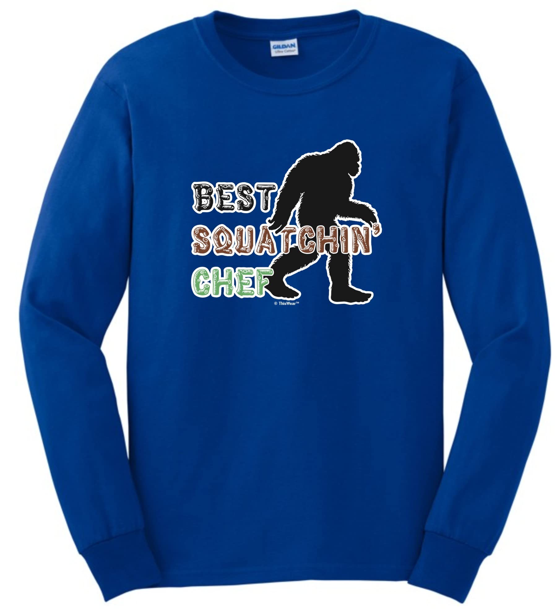 Chef Gifts for Men Best Squatchin Chef Long Sleeve T-Shirt Large Royal