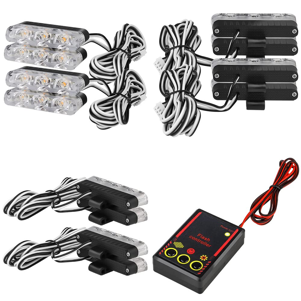 2 Uds LED 3Smd Coche Camión FSO Intermitente Bomberos Automóviles Estroboscópico Advertencia Policía Luz Ambulancia Emergencia Intermitente DRL Ámbar Blanco,Red Blue