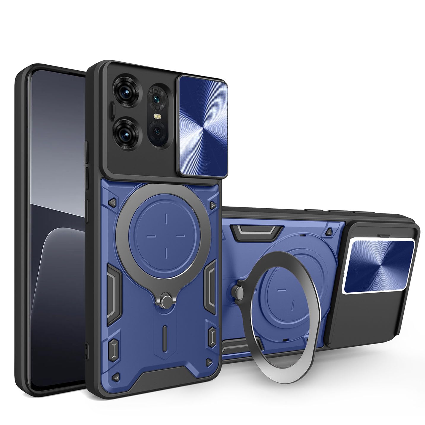 Lustree Back Cover Anti-Drop Case with 360° Metal Bracket and Sliding Camera Cover Case for Motorola Edge 50 - Blue (B0DFYGVPF7) Amazon Price History, Amazon Price Tracker