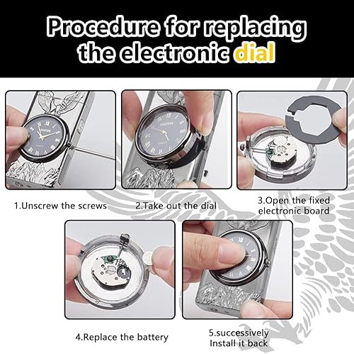 Miniatura 6 de GADATOP Eagle - Encendedor eléctrico de plasma USB, multifuncional, resistente al viento, encendedor de metal de moda con esfera luminosa de reloj