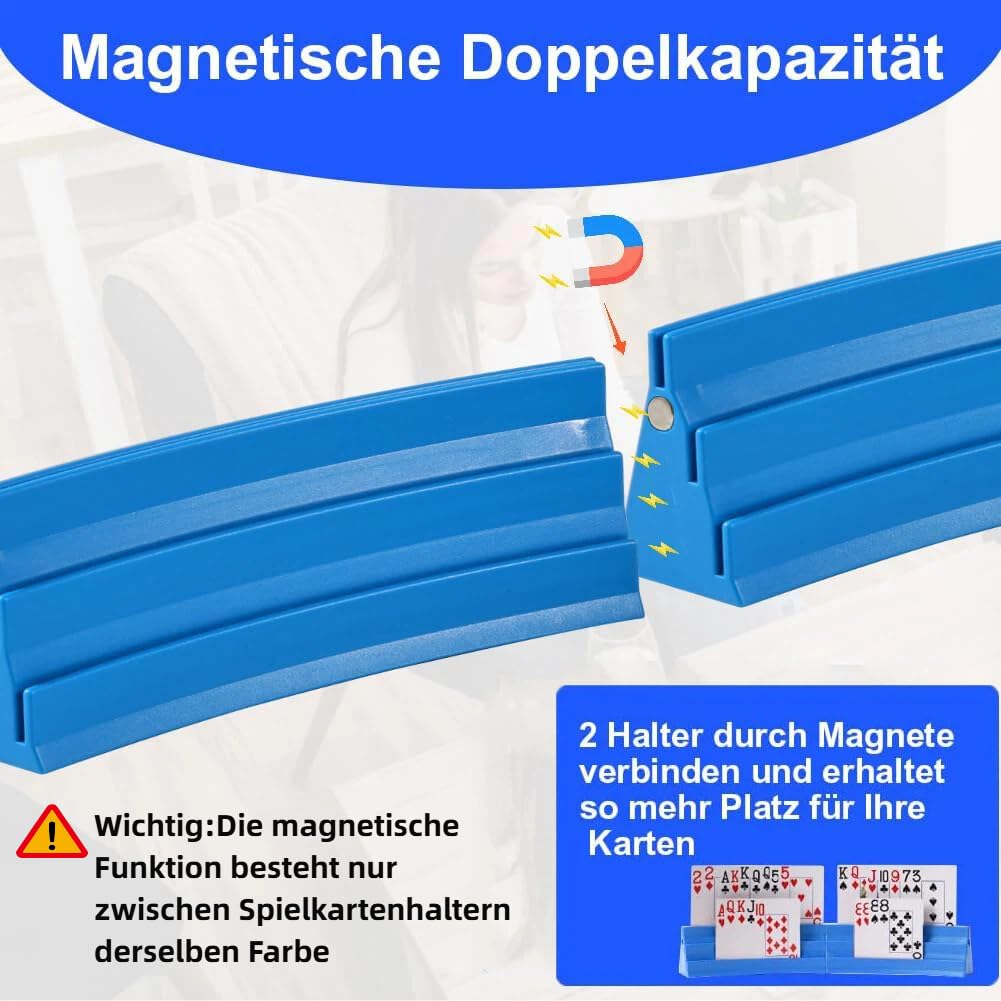 Zxglxinyao 2 stuks houten speelkaartenhouders, houten gebogen spelkaarthouders, handsfree pokerkaartenhouder staat rekken voor brugspel UNO-kaartenhouder organisatoren
