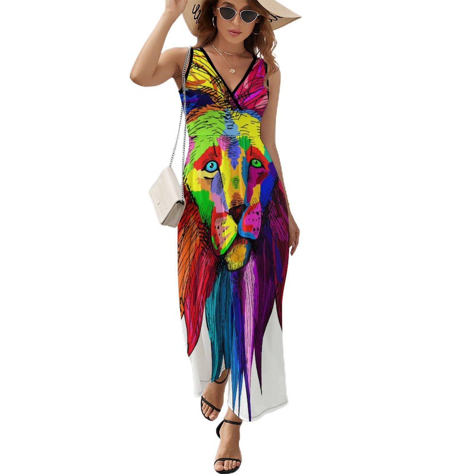 Robe longue d'été sans manches pour femmes | Lion De Couleur maxi décontractée - 8