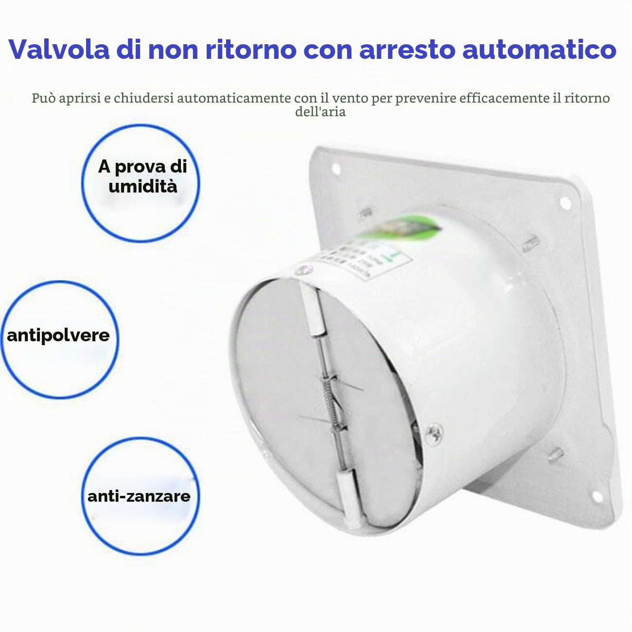 ICEMOB Estrattore Aria 120Mm,Ventola Aspirazione Cucina 450 M³/H,Aspiratore Bagno con Valvola di Ritegno,Griglia Metallica,per Corridoio/Ufficio/Lavanderia/Negozio