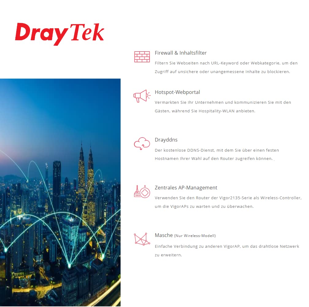 DrayTek Vigor 2135 Serie – Routeur NAT matériel Non Seulement pour Les Professionnels