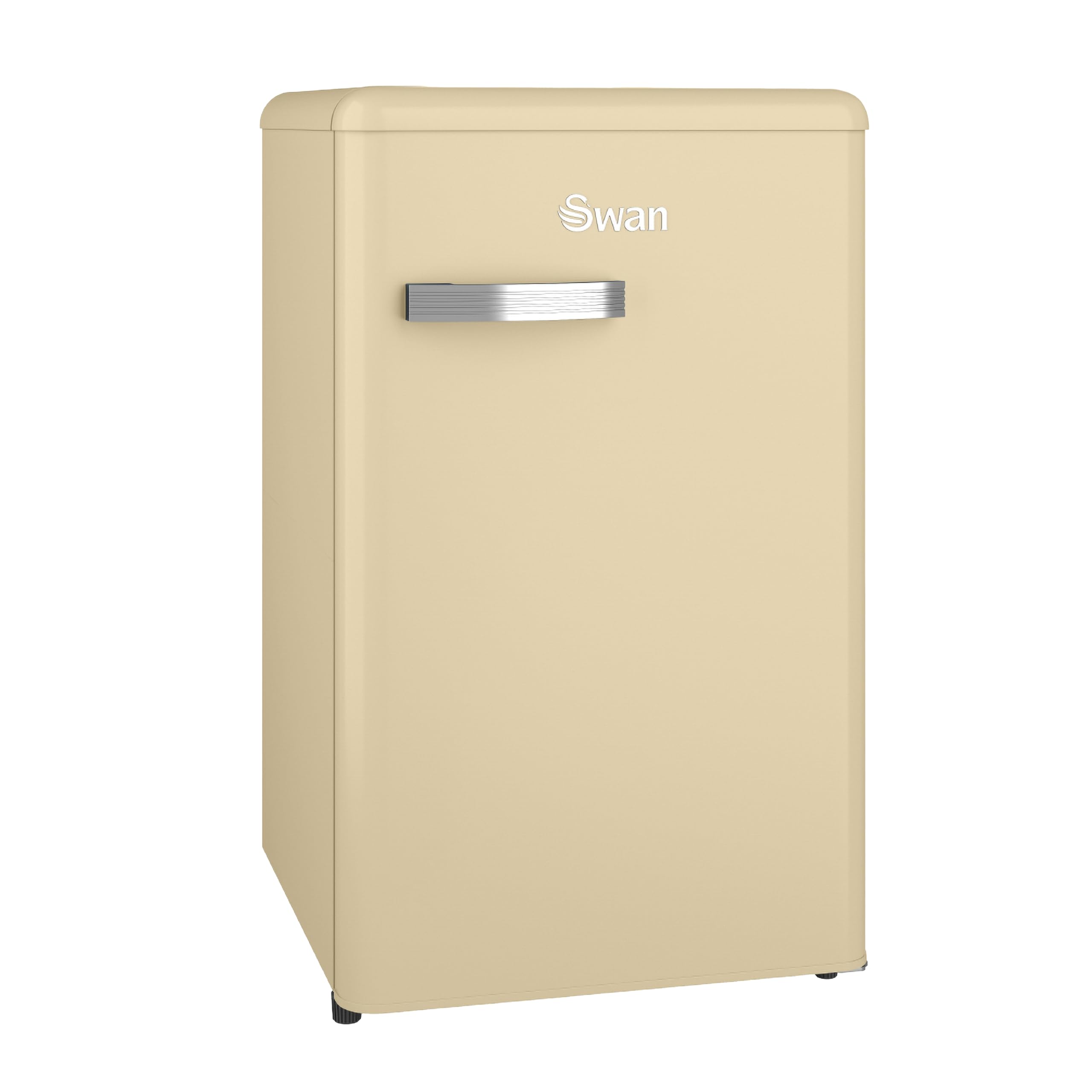 Swan Retro Under Counter Fridge with 77L Fridge Capacity, 13L Freezer Capacity, 1 Glass Shelf, 3 Door Shelves, 1 Salad Drawer, Cream, SR11035CNE