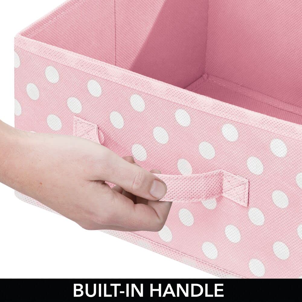 Organizer Armadio MDesign Con Coperchio - Scatole Impilabili Con Finestra - Design Pois Azzurro/Bianco