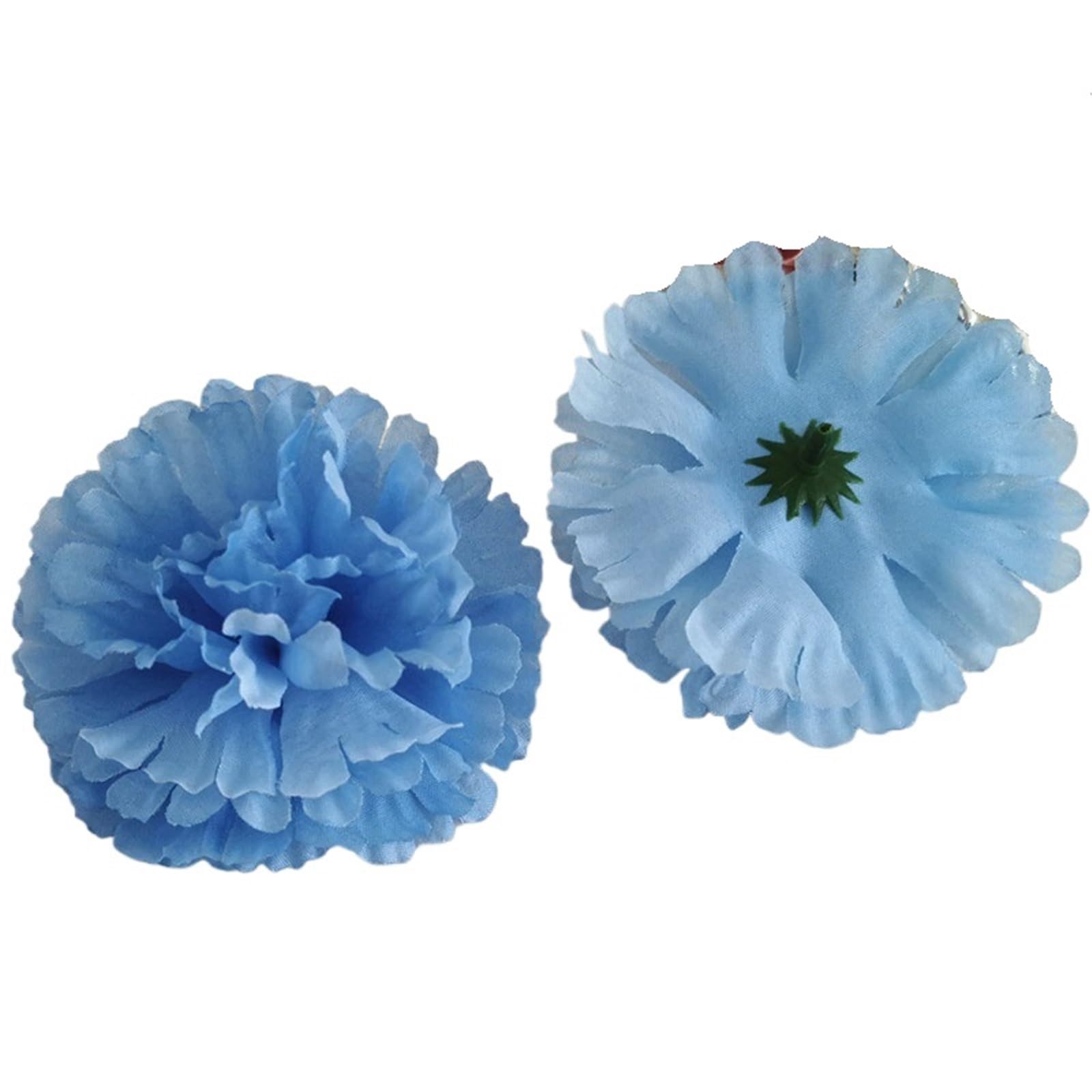 MDSRFGN Fabric Flowers 100pcs 9cm 16Colors Fabric Artificial Carnation Silk Flower Heads DIY Arch Flowers Wedding Vine Decoration(Blue)