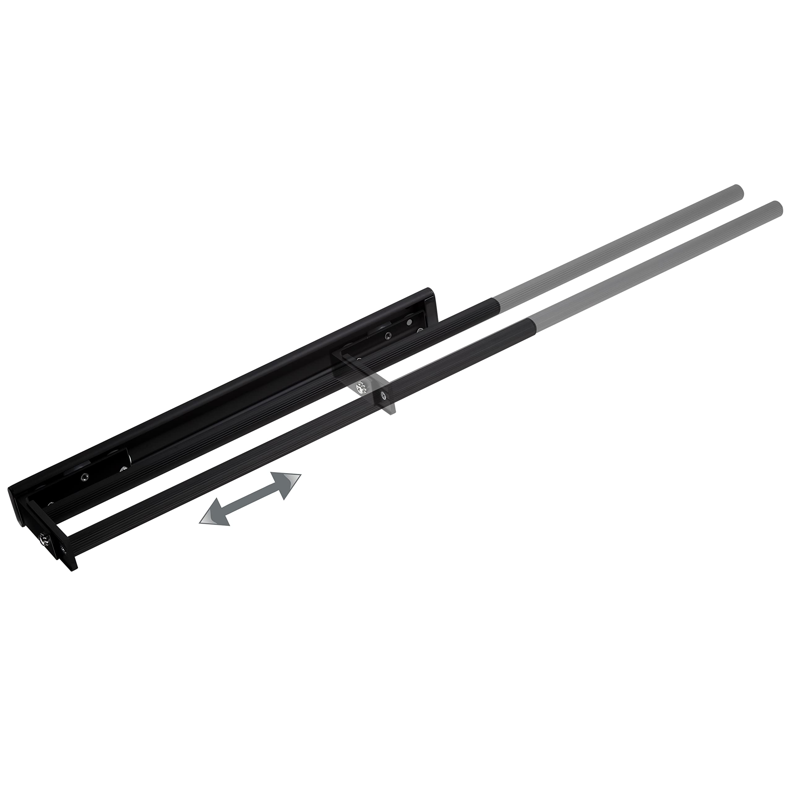 SOTECH Portasciugamani in alluminio TED a 2 bracci nero opaco (450-730 mm, estensibile, girevole) Portasciugamani telescopico adatto per bagno o cucina