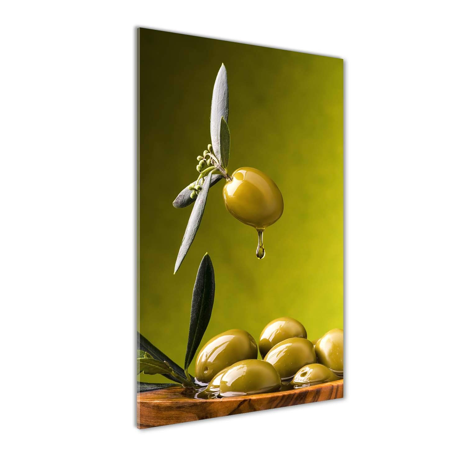 Image sur verre d'huile d'olive panoramique pour une cuisine conviviale
